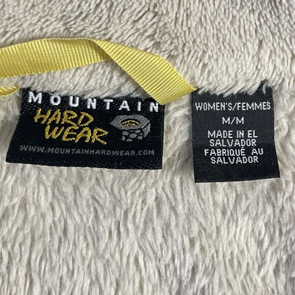 Mountain Hardwear Monkey Jacket Womens Medium Oat Beige Fuzzy Fleece Full Zip - Picture 7 of 12